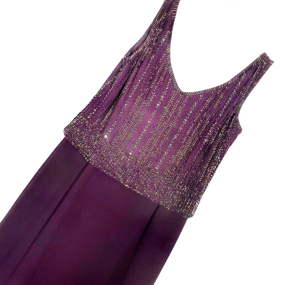 Daymor Couture Purple Beaded Dress 12 Party Evening Cocktail Beaded Bling